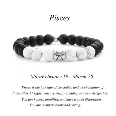 Black Agate White Turquoise Couple Bracelets