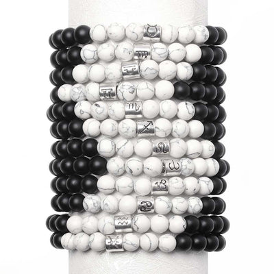 Black Agate White Turquoise Couple Bracelets