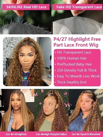 Deep Wave HD Lace Front Human Hair Wigs